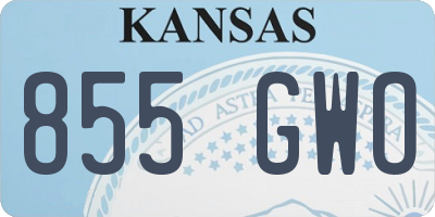 KS license plate 855GWO