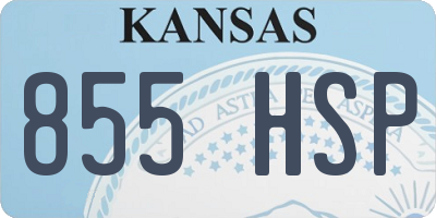 KS license plate 855HSP