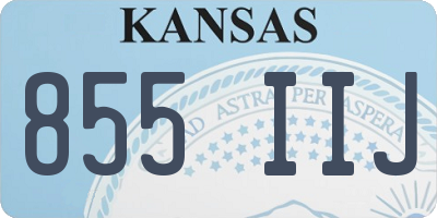 KS license plate 855IIJ