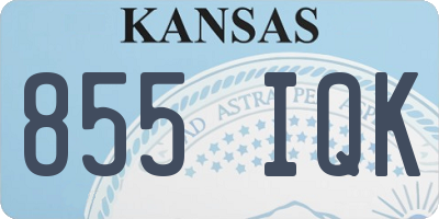 KS license plate 855IQK