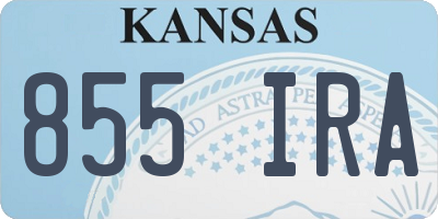 KS license plate 855IRA