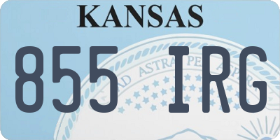 KS license plate 855IRG
