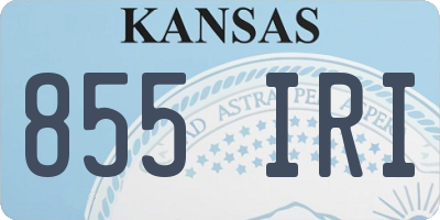 KS license plate 855IRI
