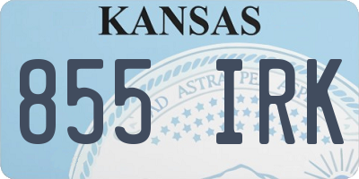 KS license plate 855IRK