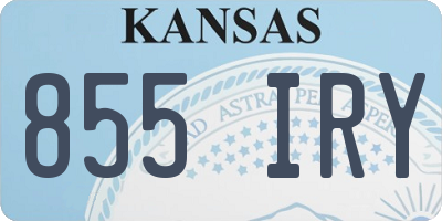 KS license plate 855IRY