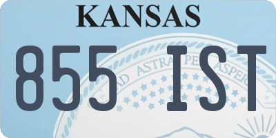 KS license plate 855IST