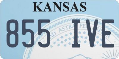 KS license plate 855IVE