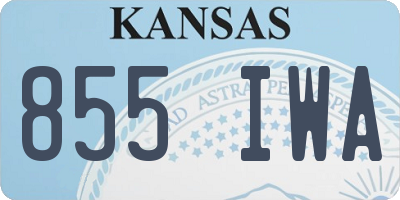KS license plate 855IWA