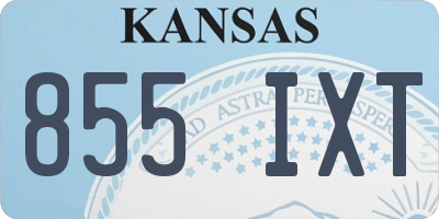 KS license plate 855IXT