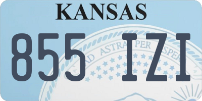 KS license plate 855IZI
