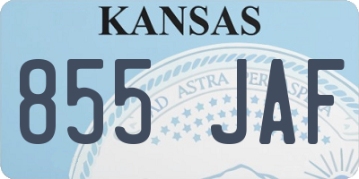 KS license plate 855JAF