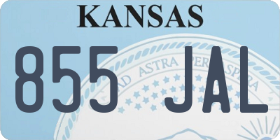 KS license plate 855JAL