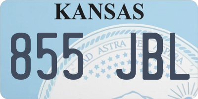 KS license plate 855JBL