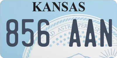 KS license plate 856AAN