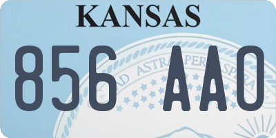 KS license plate 856AAO