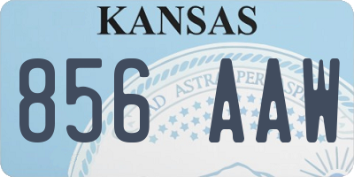 KS license plate 856AAW