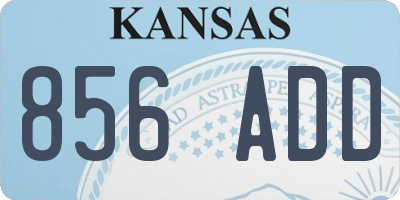 KS license plate 856ADD