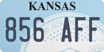 KS license plate 856AFF