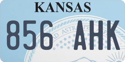 KS license plate 856AHK