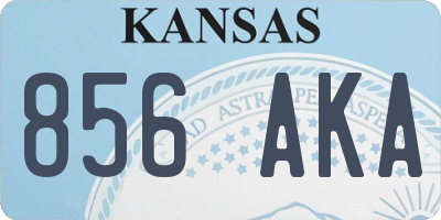 KS license plate 856AKA