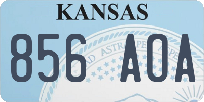 KS license plate 856AOA