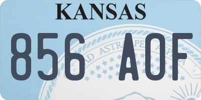 KS license plate 856AOF