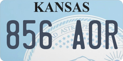 KS license plate 856AOR