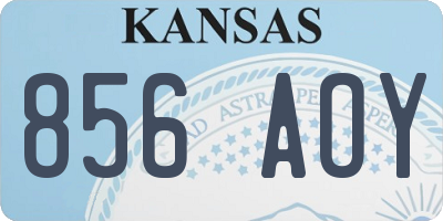 KS license plate 856AOY