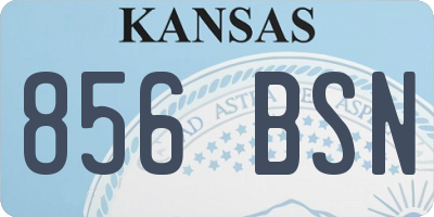 KS license plate 856BSN