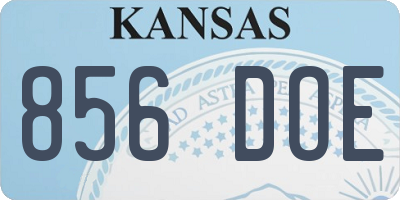 KS license plate 856DOE