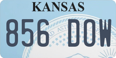 KS license plate 856DOW