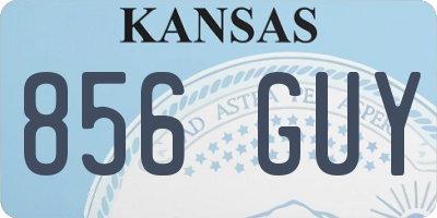 KS license plate 856GUY