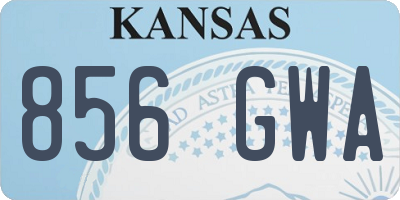 KS license plate 856GWA