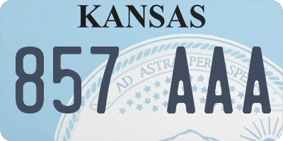 KS license plate 857AAA