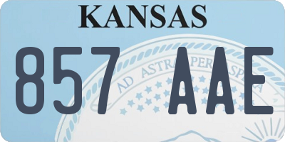 KS license plate 857AAE