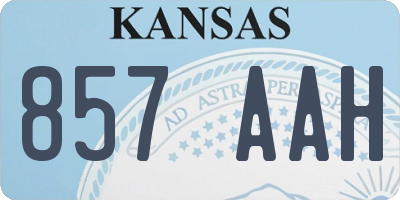 KS license plate 857AAH