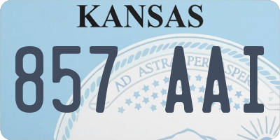 KS license plate 857AAI