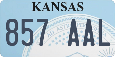 KS license plate 857AAL