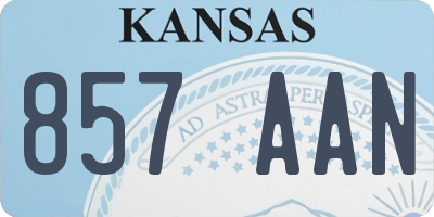 KS license plate 857AAN