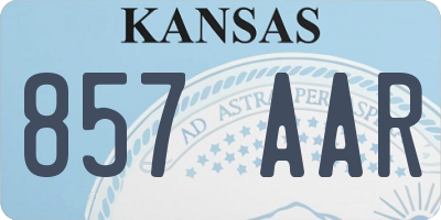 KS license plate 857AAR