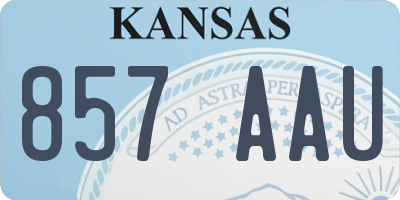 KS license plate 857AAU