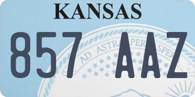 KS license plate 857AAZ