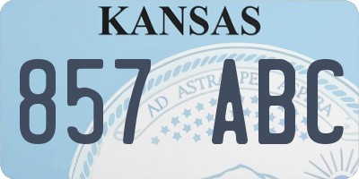 KS license plate 857ABC