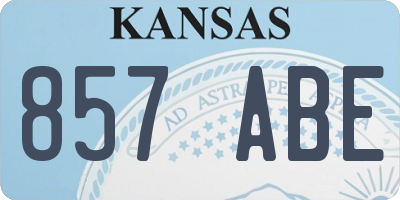 KS license plate 857ABE