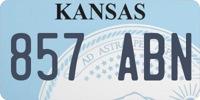 KS license plate 857ABN