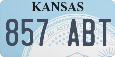 KS license plate 857ABT