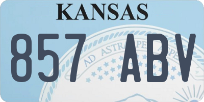 KS license plate 857ABV