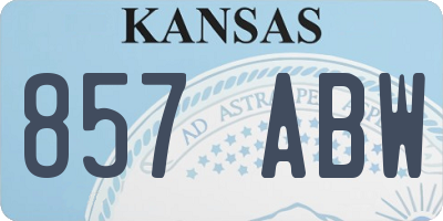 KS license plate 857ABW