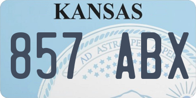 KS license plate 857ABX