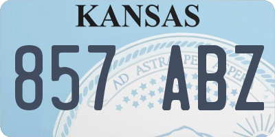 KS license plate 857ABZ